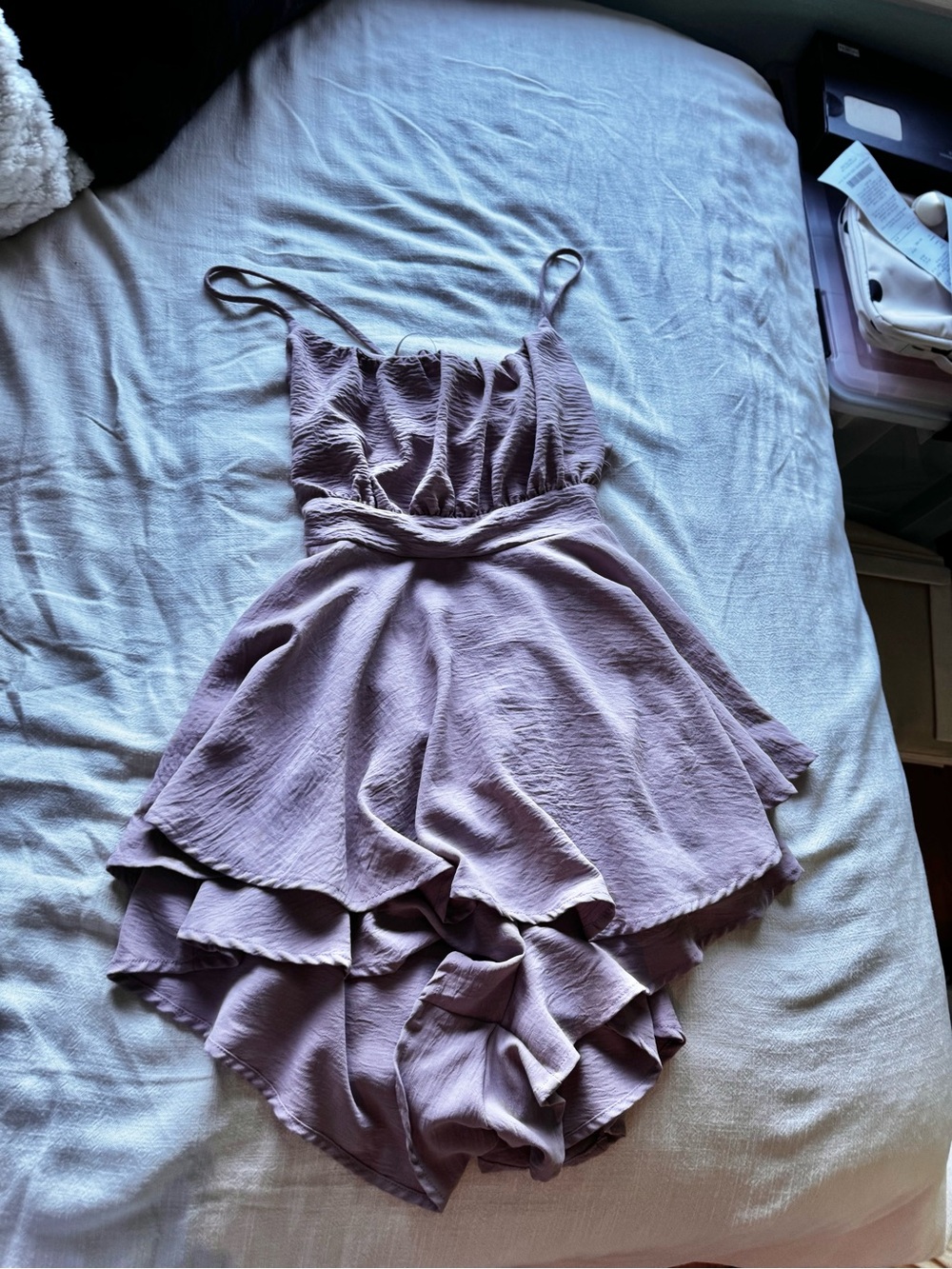 Windsor Mauve Tiered Spaghetti-Strap Dress
